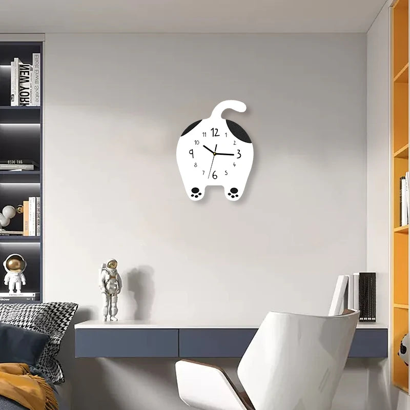 Horloge Chat  Design Mignon Enfant Kitten en Bois