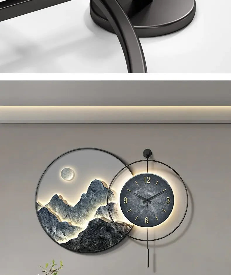 Horloge Décoration Murale  Paysage Montagnes