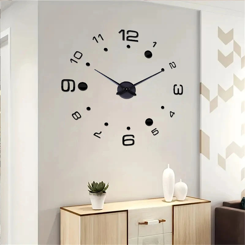 Horloge Murale Silencieuse  Acrylique Effet Miroir Art Design