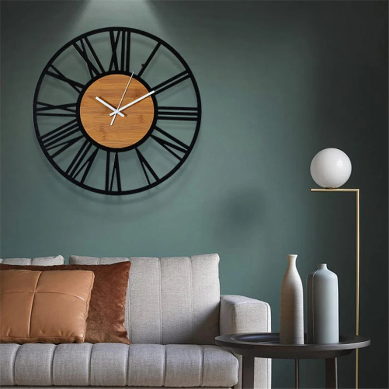 Grande Horloge Murale  Vintage Industrielle  60cm