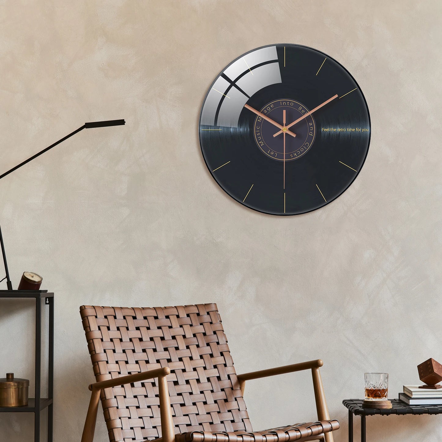 Horloge Murale Originale  Vinyle Noir