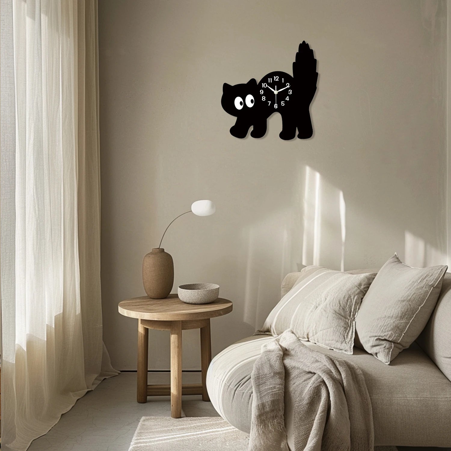 Horloge Chat Noir  Curieux de l'Heure