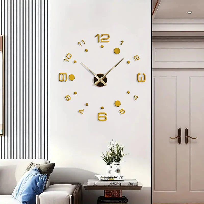 Horloge Murale Silencieuse  Acrylique Effet Miroir Art Design