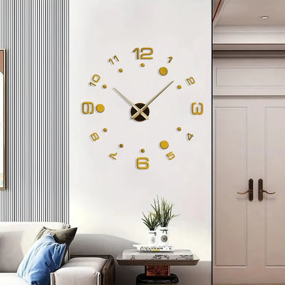 Horloge Murale Silencieuse  Acrylique Effet Miroir Art Design