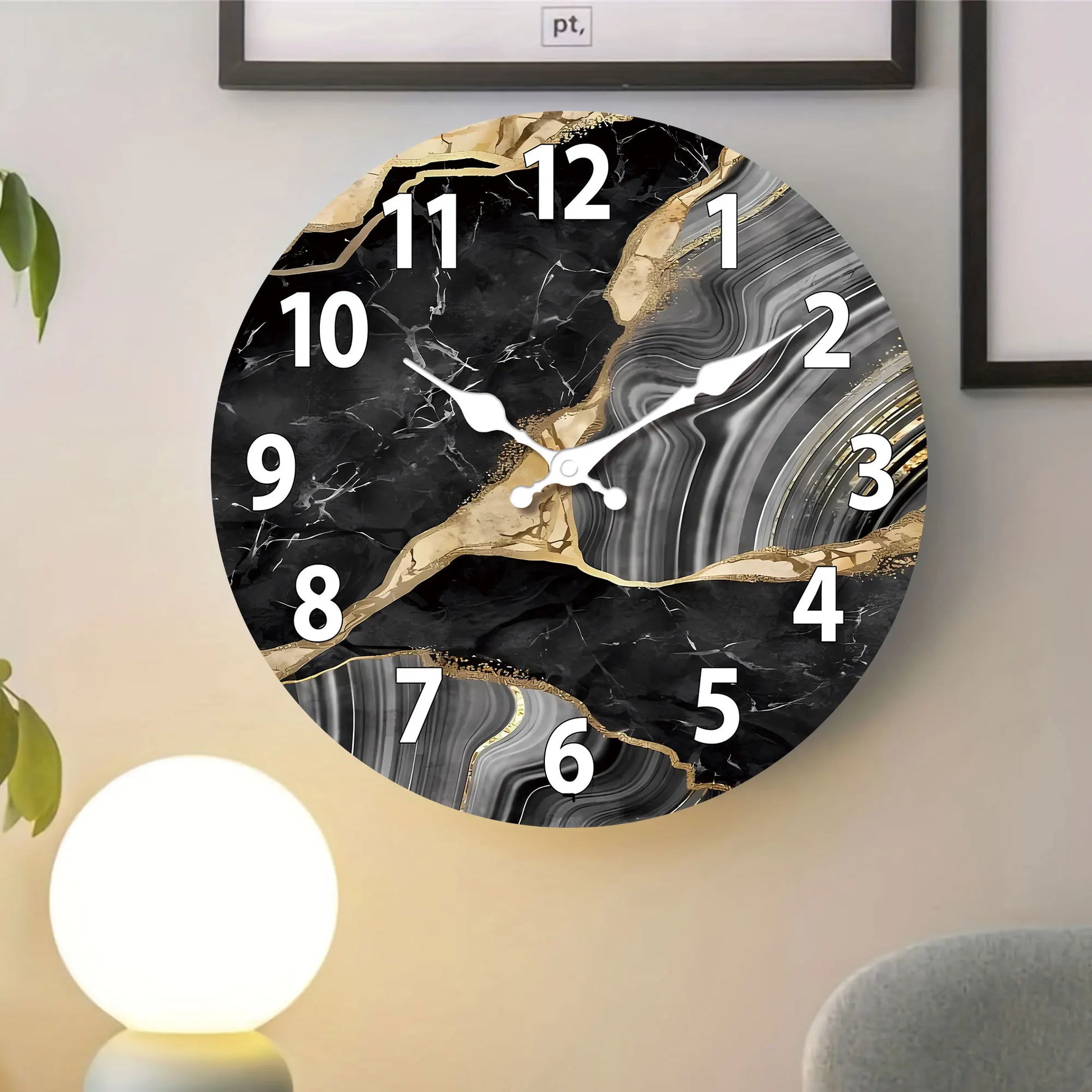 Horloge Murale Effet Marbre - Design Moderne