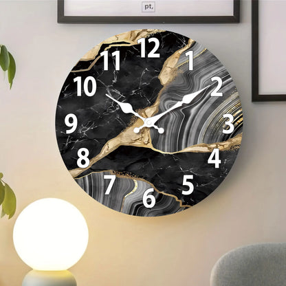Horloge Murale Effet Marbre - Design Moderne