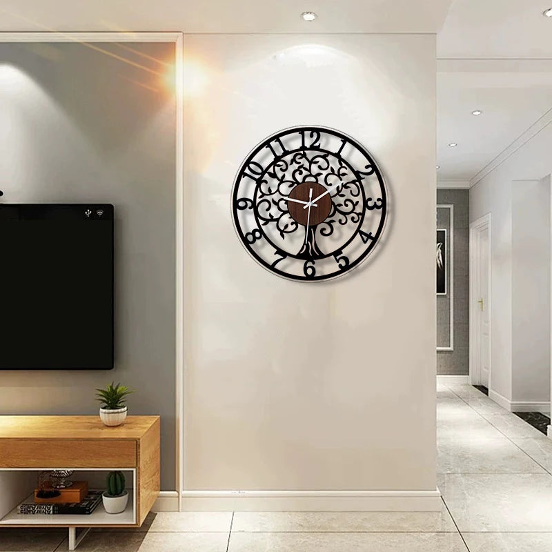 Horloge RétroSuspendue Ronde Européenne Silencieuse