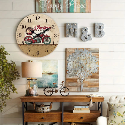 Horloge Murale Vintage – Moto Indienne