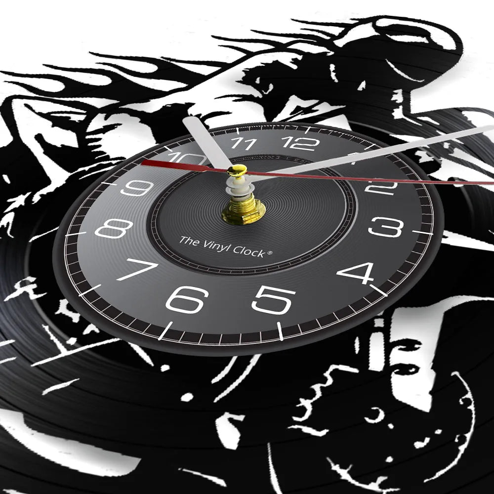Horloge Murale IndustrielleVinyle Design Moto Extrême Freestyle
