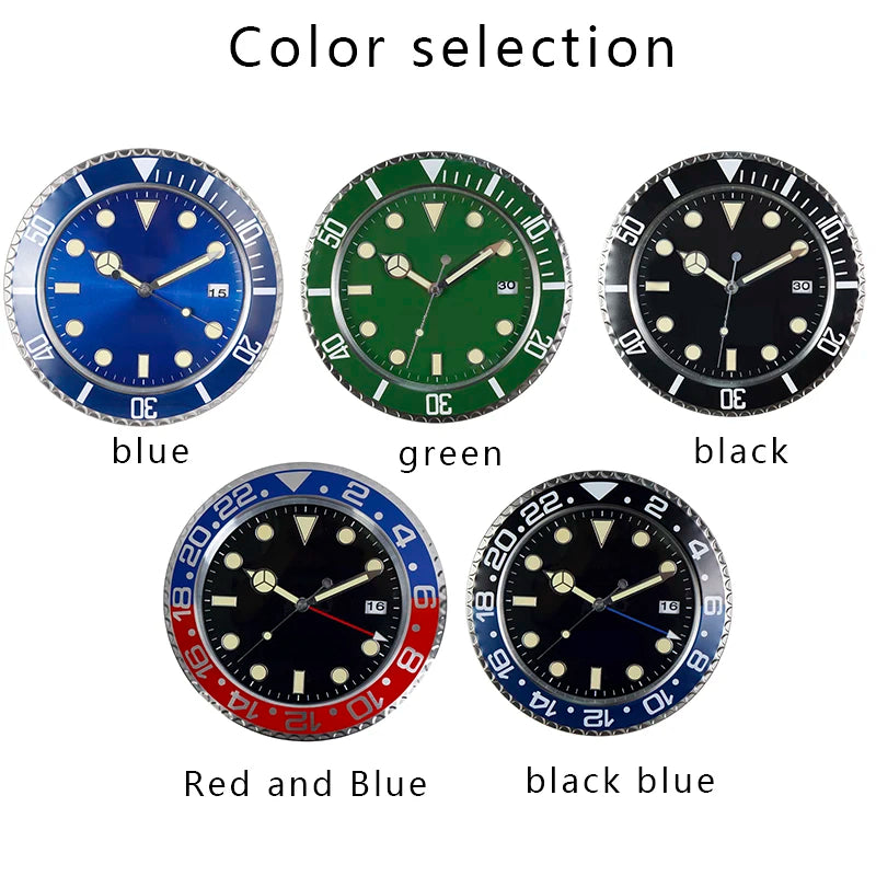 Horloge Murale Métal  Design Fluorescent 33cm Sans Piles