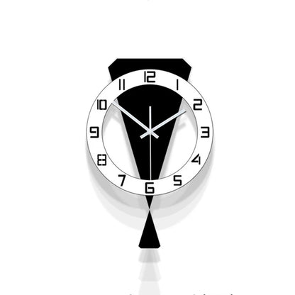 Horloge Murale SilencieuseDesign Moderne En Métal Noir