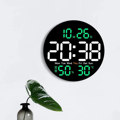Horloge Murale DigitaleLED 10  Avec Température et Humidité