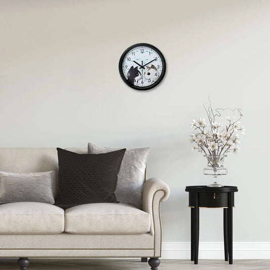 Horloge Enfant  Chat Noir et Blanc