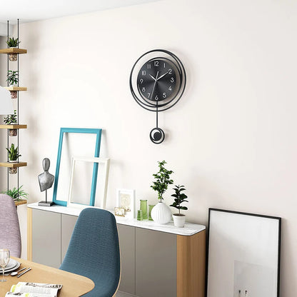 Horloge Murale SilencieuseDesign Rond avec Chiffres Arabes