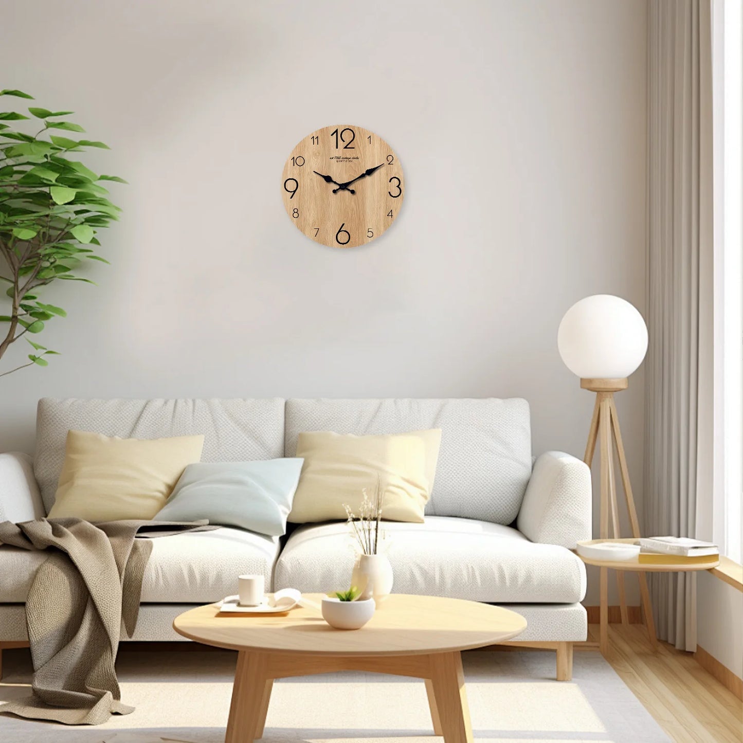 Horloge Murale Bois Grain de Bois Moderne