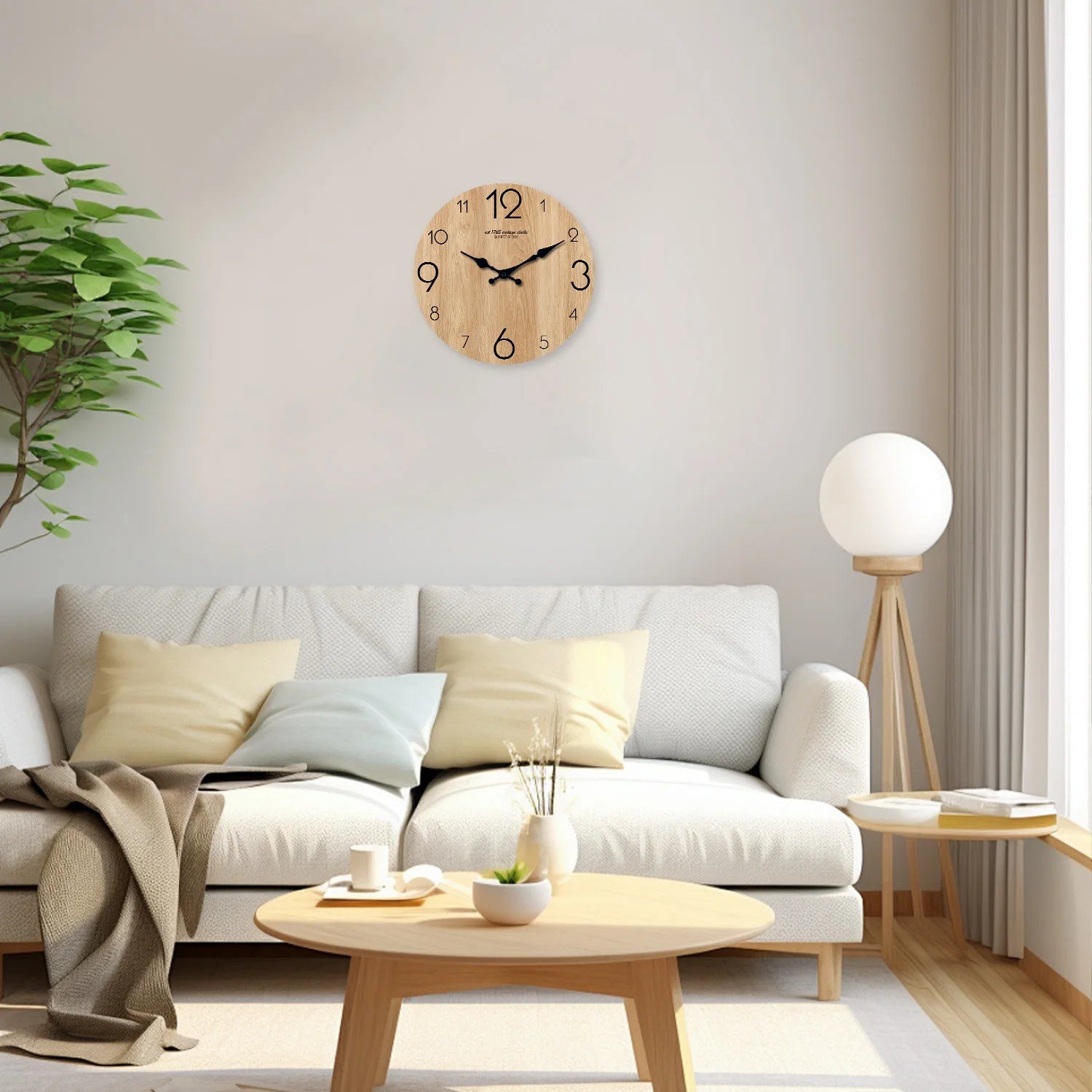 Horloge Murale Bois Grain de Bois Moderne