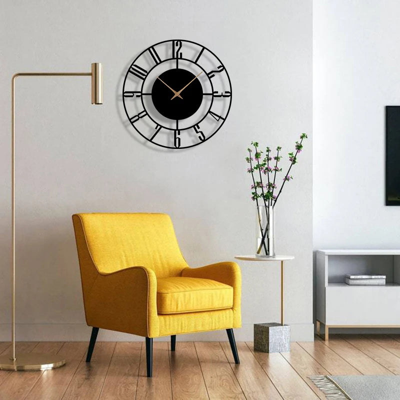 Horloge Murale Design Arabesque Minimaliste Métal 30 cm 