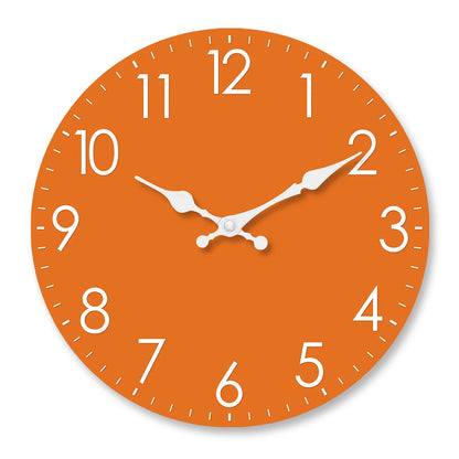 Horloge Murale Bois  Orange Classique