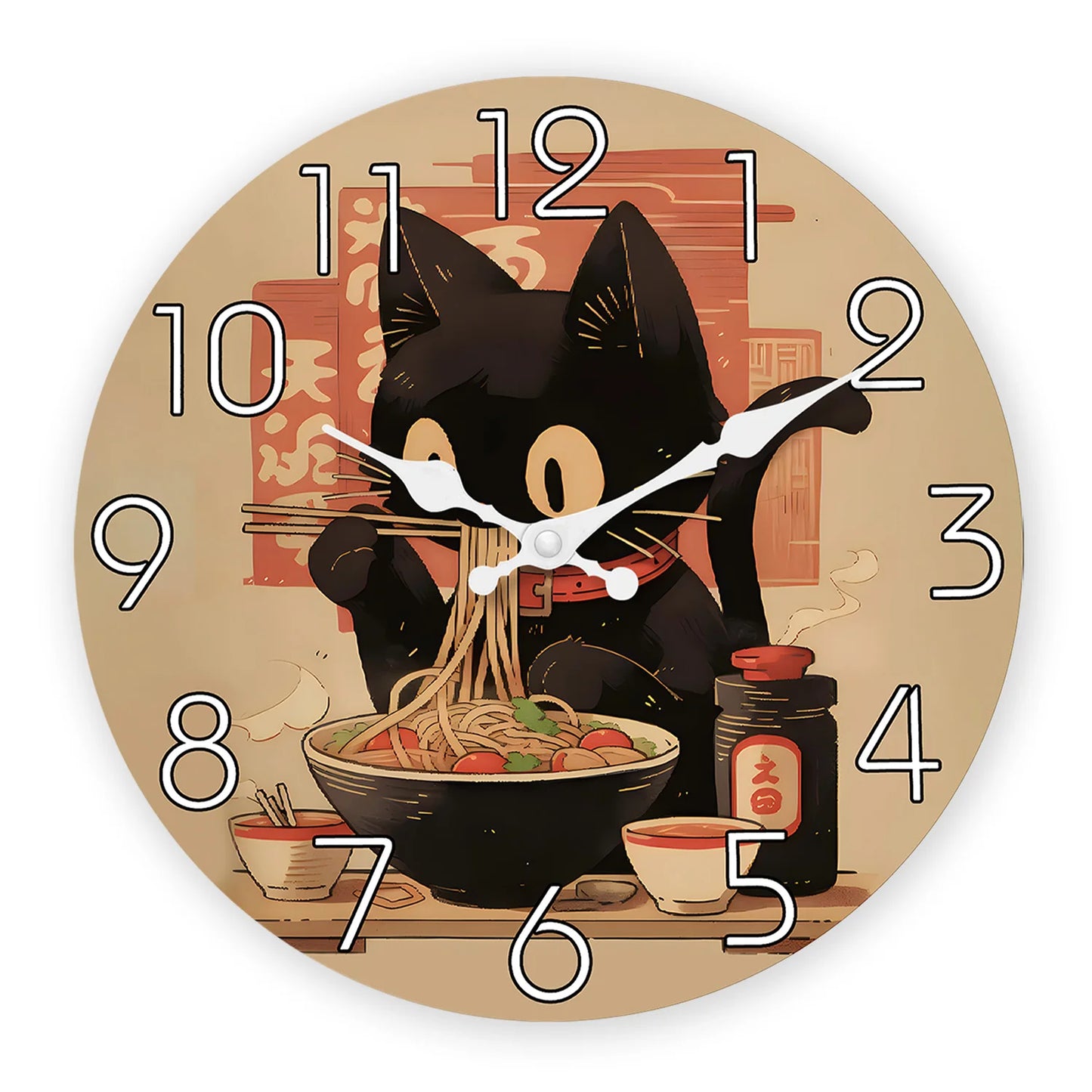Horloge Chat Noir  Style Vietnam