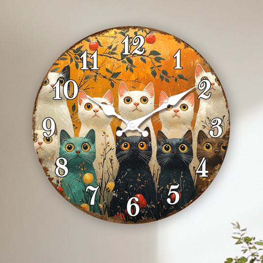 Horloge chat  Couleur d'Automne