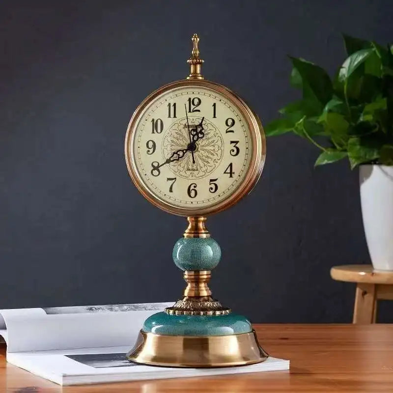 Horloge de Bureau  Style Vintage Métal Doré