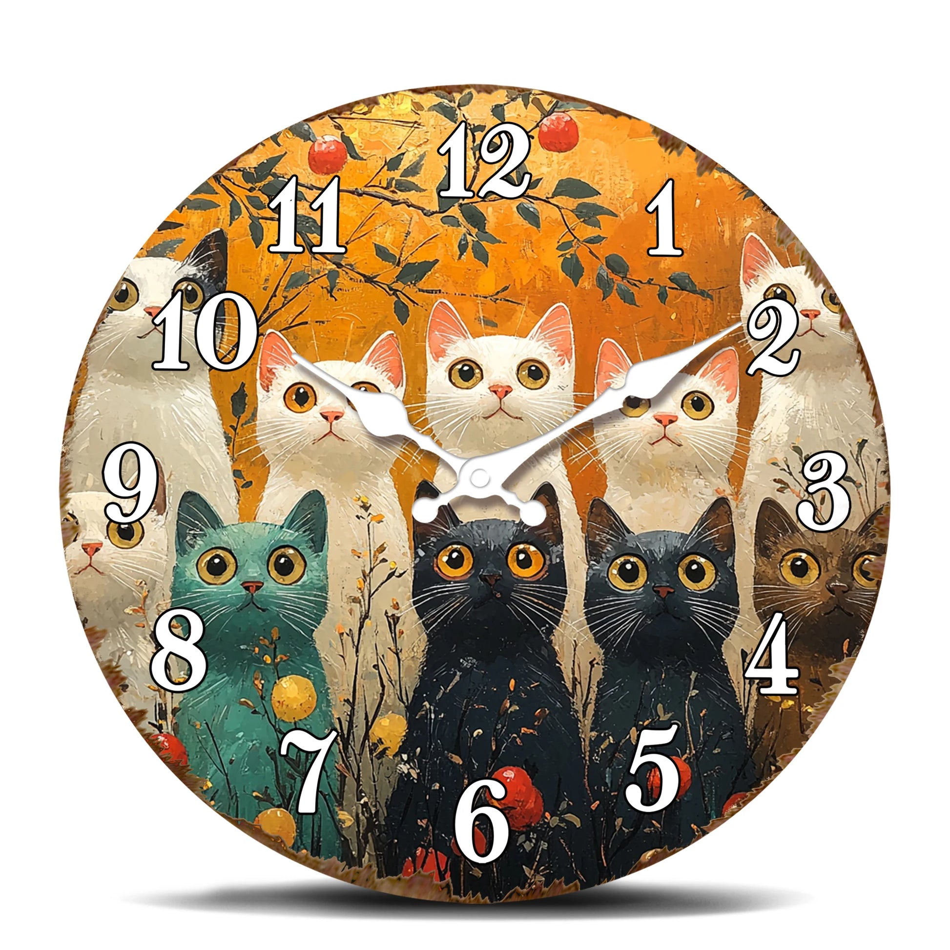 Horloge chat  Couleur d'Automne