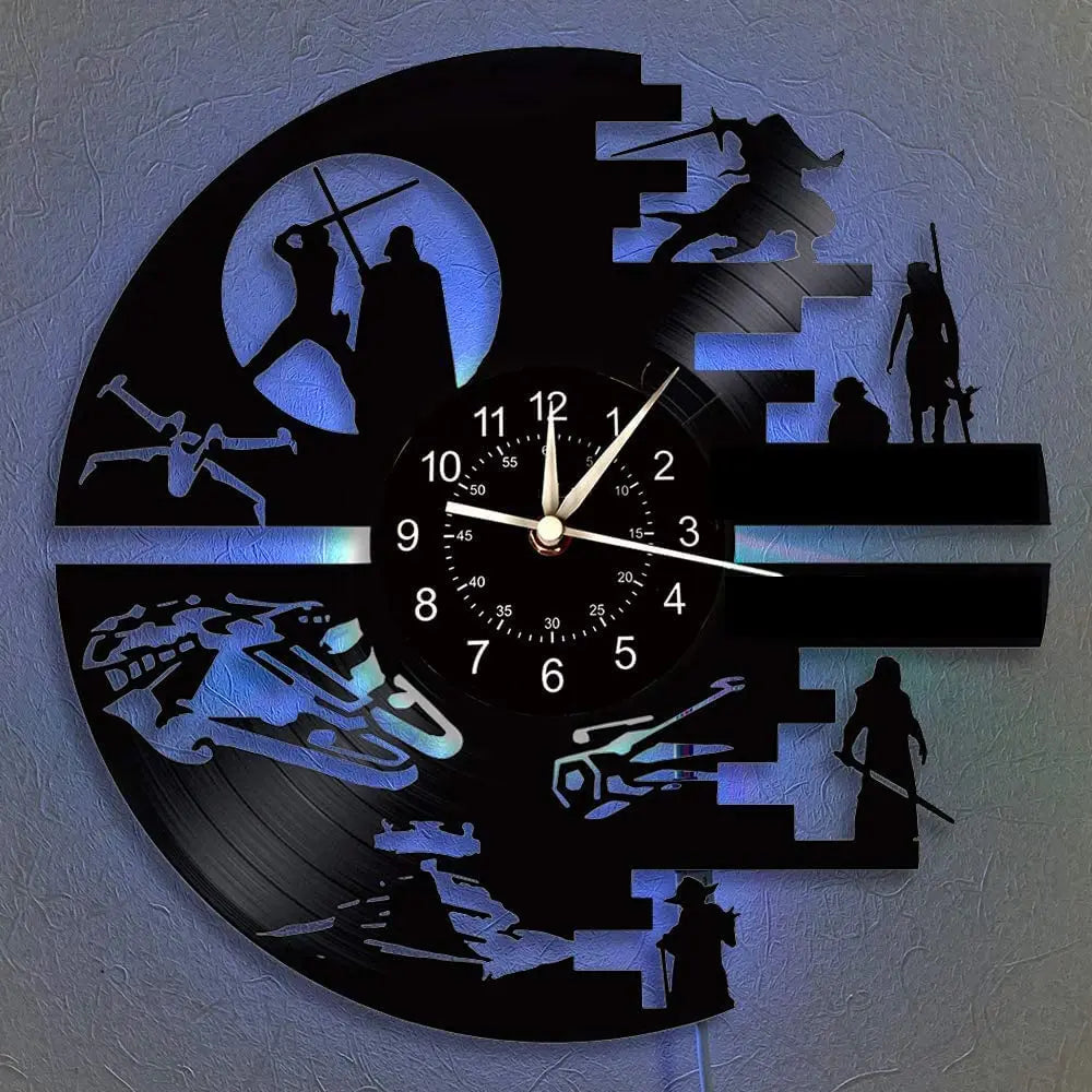 Horloge Murale LED Design  Science-Fiction Vinyle 7 Couleurs