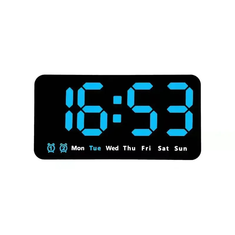 Horloge Murale Digitale  LED Grande Taille avec Double Alarme