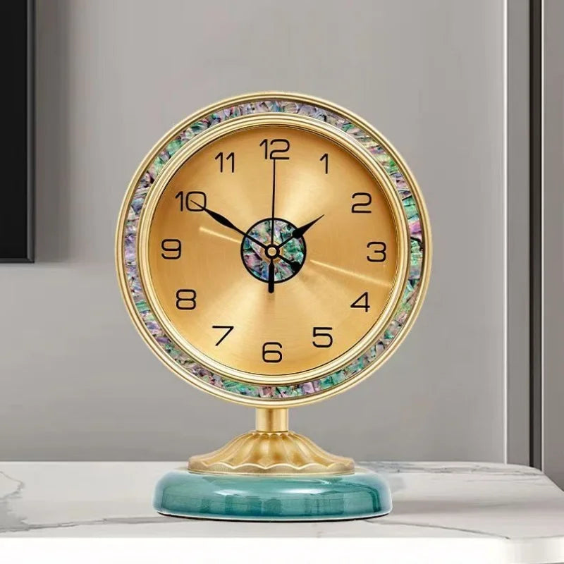 Horloge de Table  Éléphant Doré Design Antique