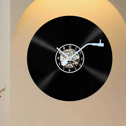 Horloge Murale OriginaleDisque Vinyle Thème Musique Rétro