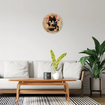 Horloge Chat Noir  Style Vietnam