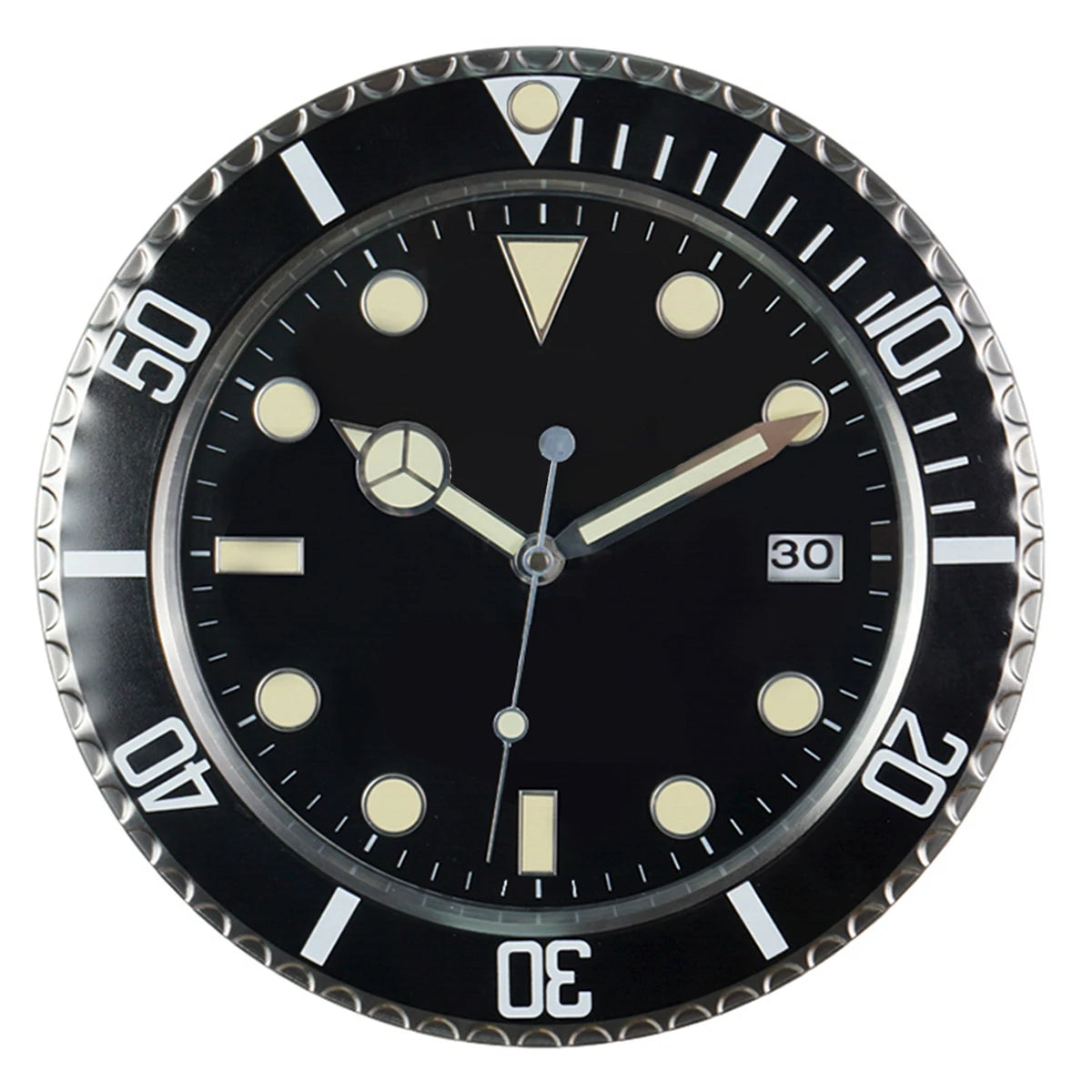 Horloge Murale Métal  Design Fluorescent 33cm Sans Piles