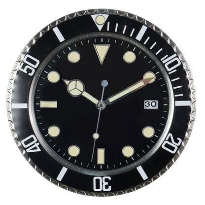 Horloge Murale Métal  Design Fluorescent 33cm Sans Piles
