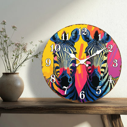 Horloge Murale Moderne  Zèbres Pop Art Coloré