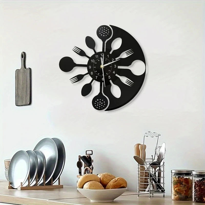 Horloge Murale Vintage  Vinyle Style Art Rétro Silencieuse
