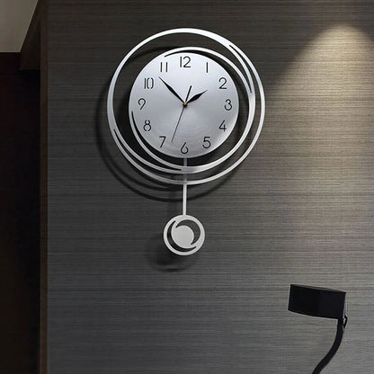 Horloge Murale SilencieuseDesign Rond avec Chiffres Arabes