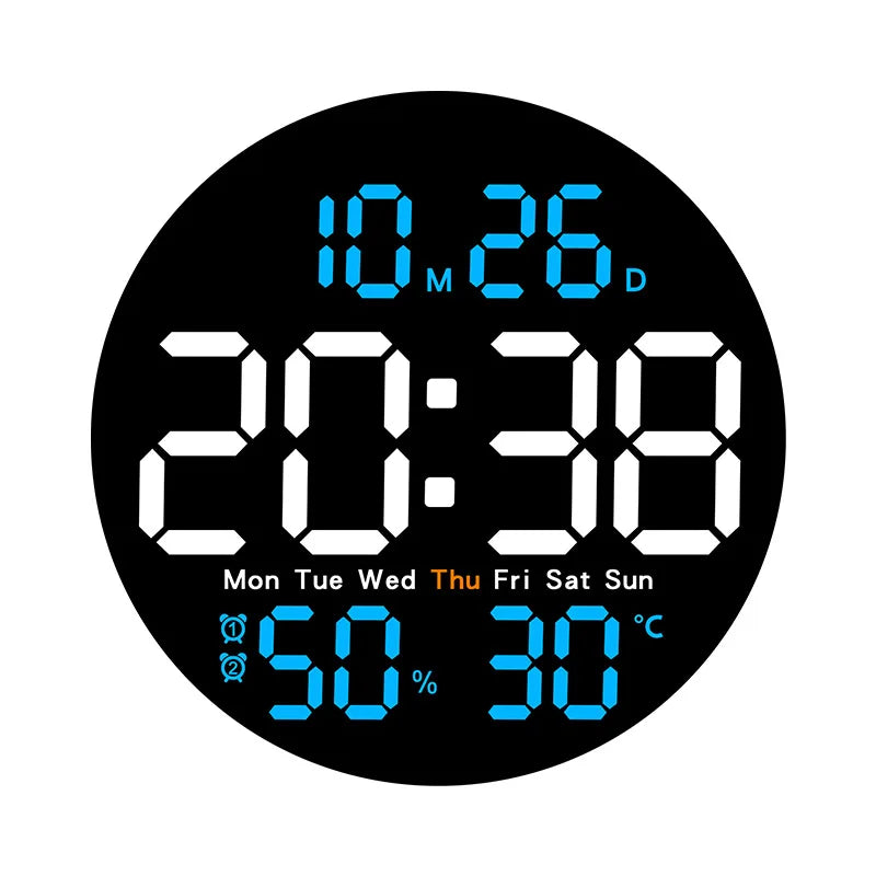 Horloge Murale DigitaleLED 10  Avec Température et Humidité