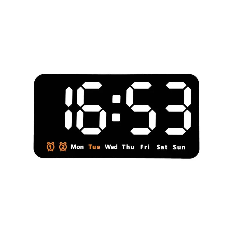 Horloge Murale Digitale  LED Grande Taille avec Double Alarme