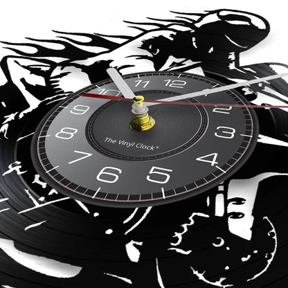 Horloge Murale IndustrielleVinyle Design Moto Extrême Freestyle
