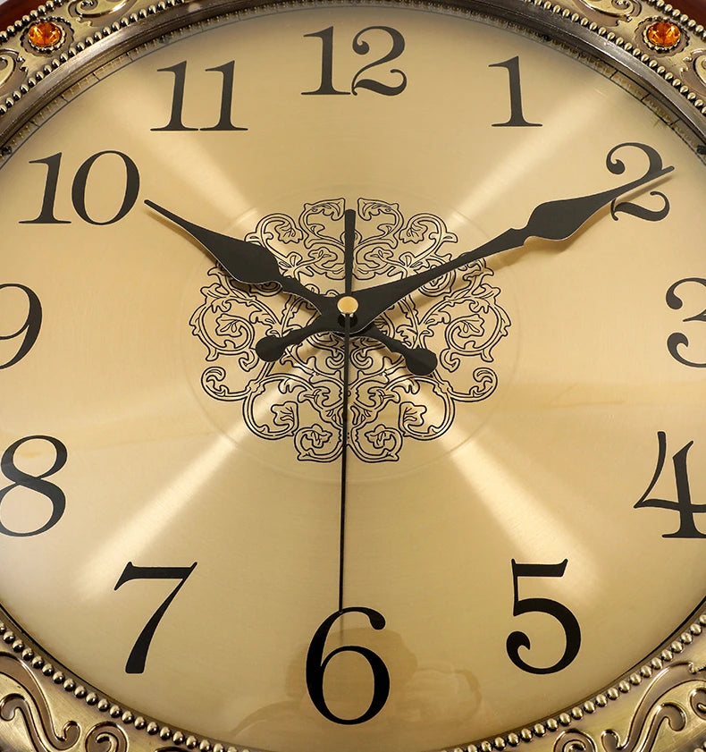 Horloge Murale Silencieuse  Métal Doré Style Nordique Vintage