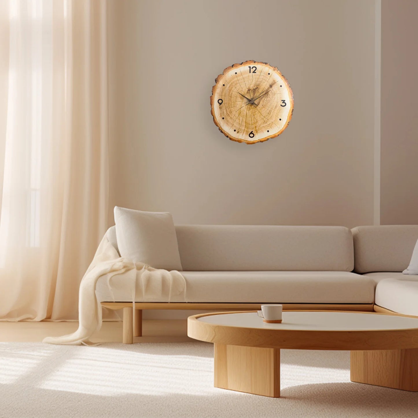 Horloge Murale Bois  Style Bûche