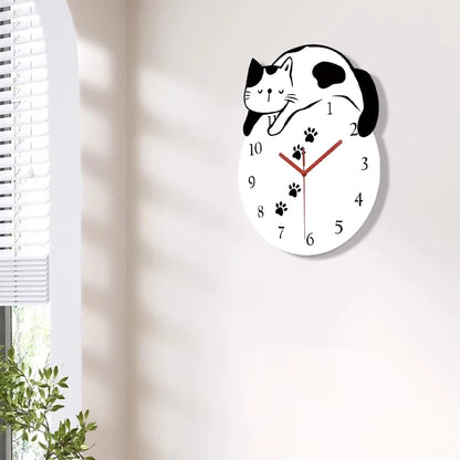 Horloge Murale Silencieuse  Chat Créatif Design Original et Mignon