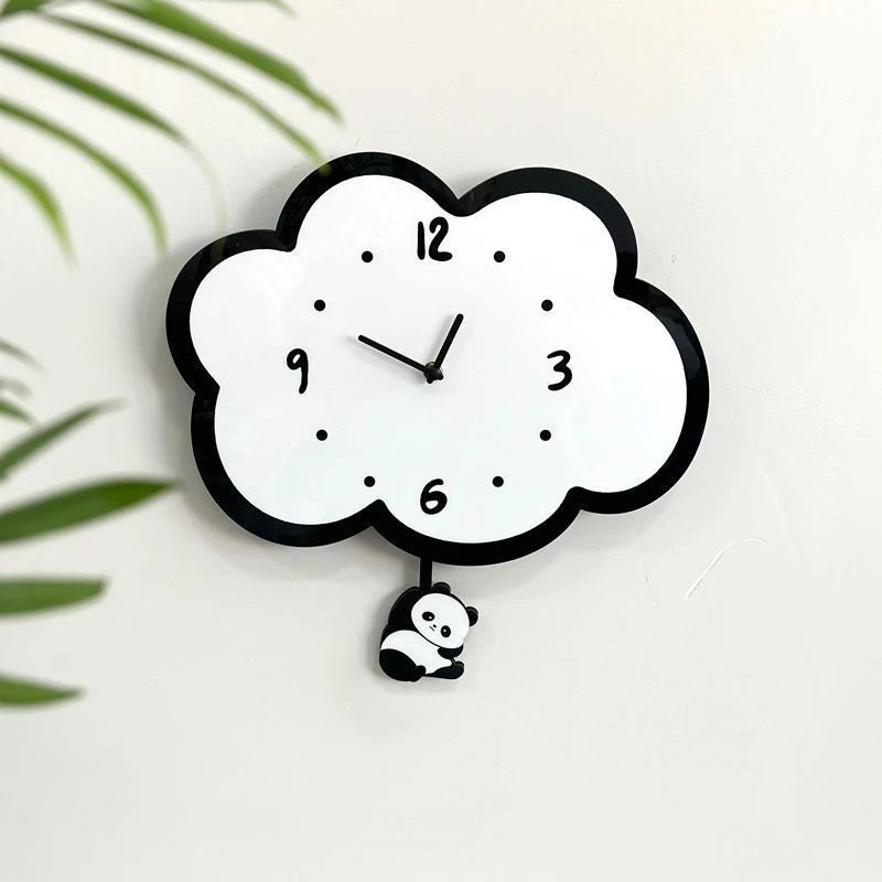 Horloge Murale Originale  Panda Créatif à Balancier Cartoon