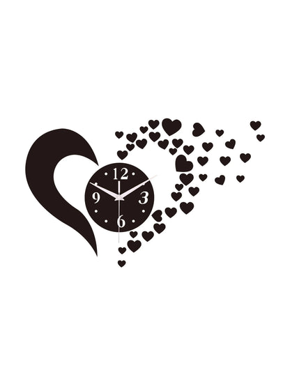 Horloge Coeur  Acrylique Miroir Sans Cadre Design Unique