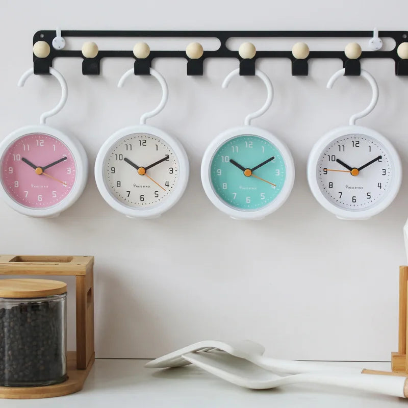 Horloge Murale Silencieuse Étanche Multifonction Sans Perçage