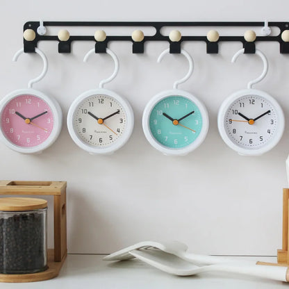 Horloge Murale Silencieuse Étanche Multifonction Sans Perçage