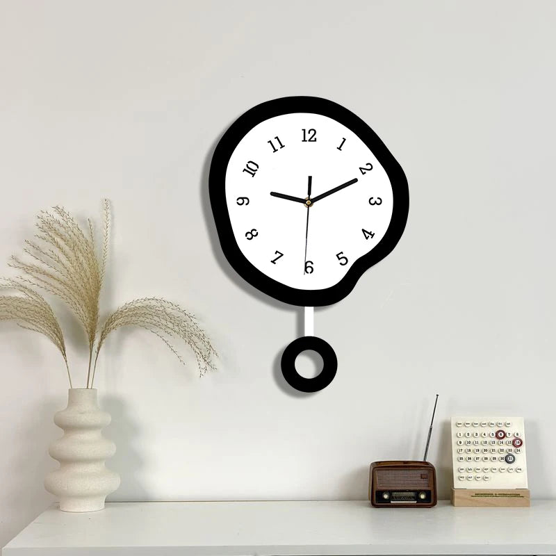 Horloge pendule design creatif abstrait - zoom mecanisme pendule silencieux
