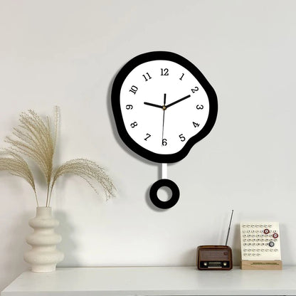 Horloge pendule design creatif abstrait - zoom mecanisme pendule silencieux