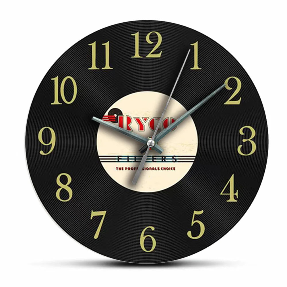 Horloge Murale Rétro  Vinyle Noir