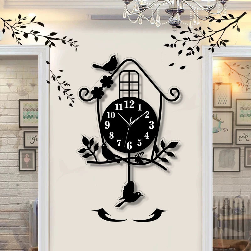 Horloge Oiseaux  Pendulaire Silencieuse